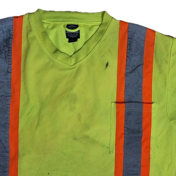 👠 5 for $25 FORCEFIELD Hi VIS SHORT SLEEVE SAFETY SHIRT SIZE LARGE - Picture 2 of 7